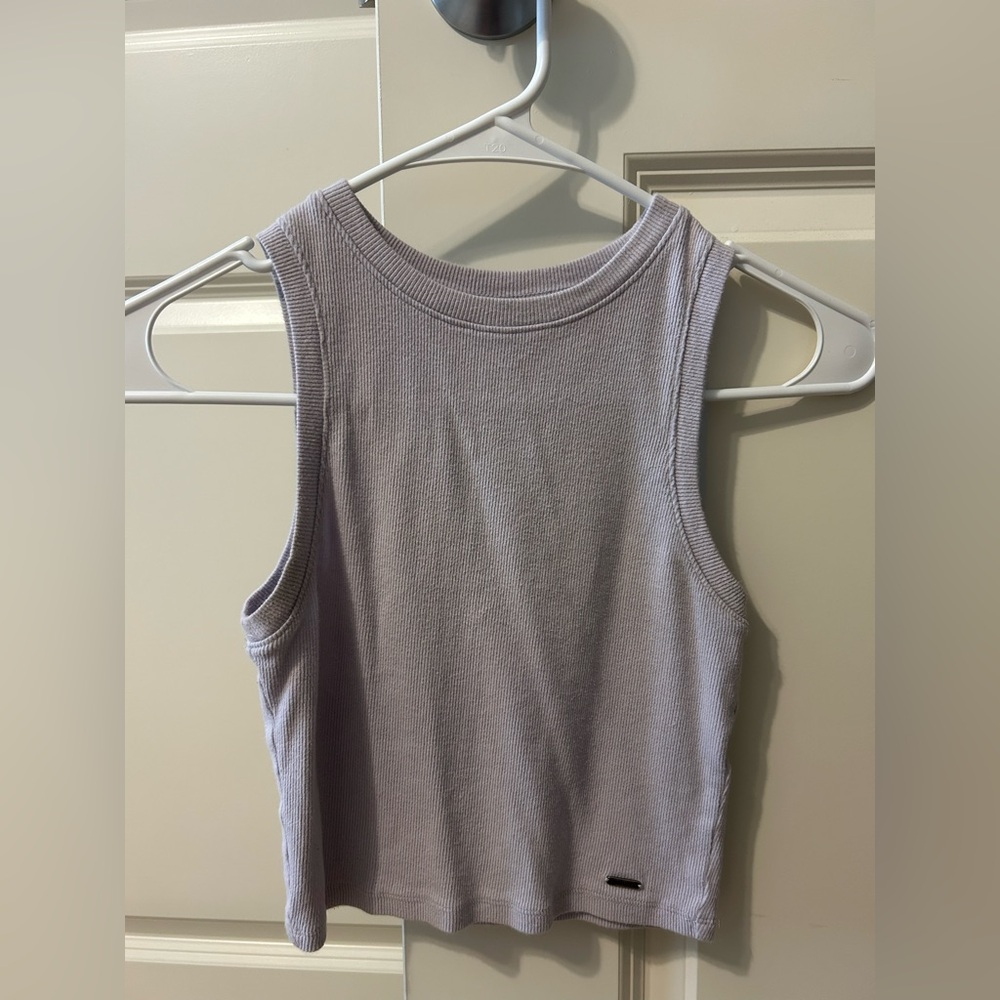 Hollister Light Purple Ribbed High Neck Tank Top